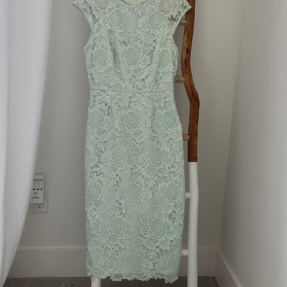 Light green dress.